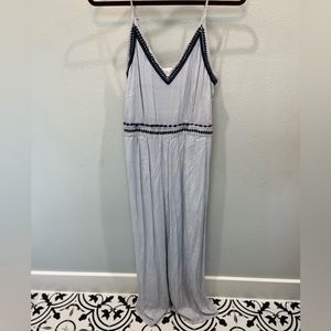 White and Blue Romper, very fresh. Size Medium